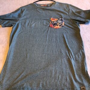 Free Planet Tshirt Vintage Rare Size Medium Short Sleeve Pocket Blue Cuff Sleeve
